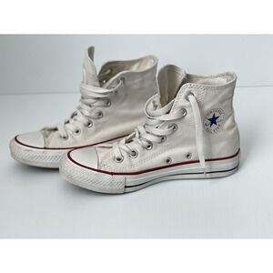 MEN'S 4/WMN'S 6 UNISEX CONVERSE CHUCK TAYLOR HIGH TOP WHITE‎ CANVAS SNEAKERS